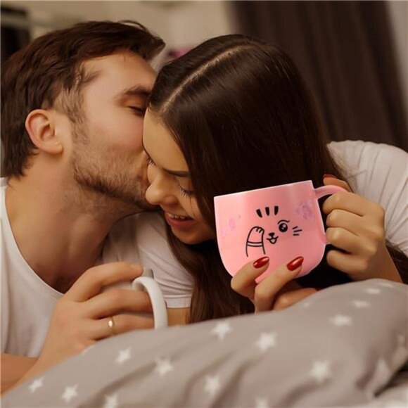 Electric LED Display Smart Coffee Mug Warmer & Cute Cat Mug Set, Beverage Cup - Picture 6 of 7